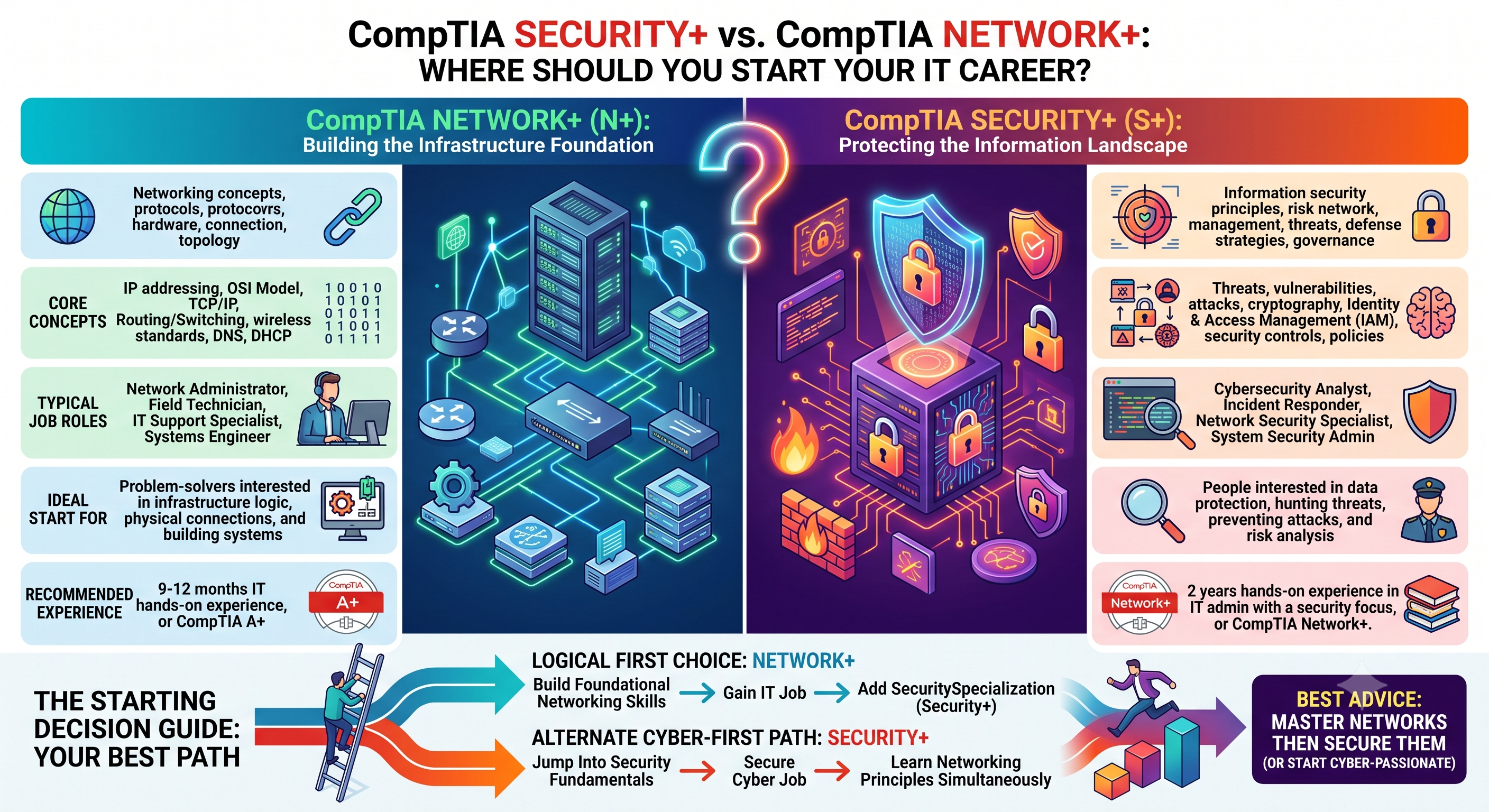 CompTIA Security+ vs. Network+: Where Should You Start?